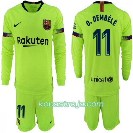Billiga Fotbollströjor FC Barcelona O. Dembele 11 Barn Borta tröja 2018/19 Långärmad